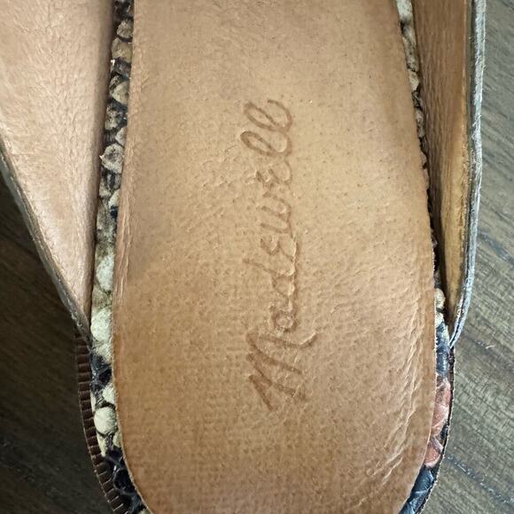 Madewell The Frances Loafer Mule in Snake Embossed Leather Size 9 - Picture 7 of 8